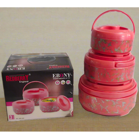 Redberry Plastic Designer Hotpot | "Ebony" 3 Piece Set | 2000ml, 4000ml, 6000ml | Durable Plastic with Sophisticated Finish- Furaha Finds Kenya