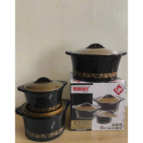 Redberry Plastic Hotpot | Hot Meal 3 Piece Set | 5000ml, 9000ml, 12000ml | High Quality Plastic with Thermal Insulation