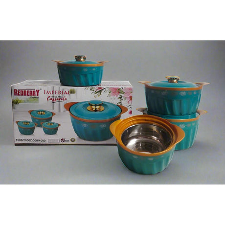 Redberry Plastic Designer Hotpot - "Imperial" 4pcs Set- Furaha Finds Kenya