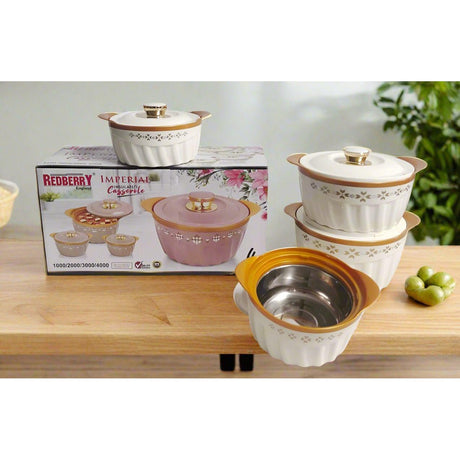 Redberry Plastic Designer Hotpot - "Imperial" 4pcs Set- Furaha Finds Kenya