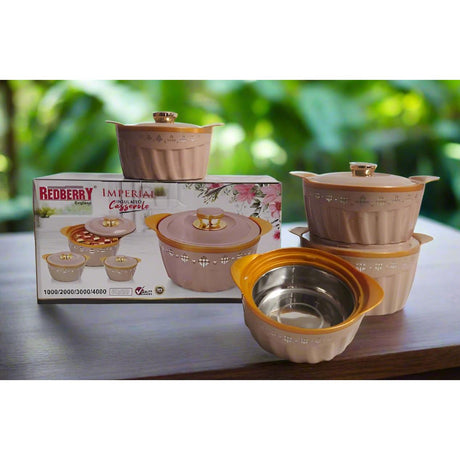 Redberry Plastic Designer Hotpot - "Imperial" 4pcs Set- Furaha Finds Kenya