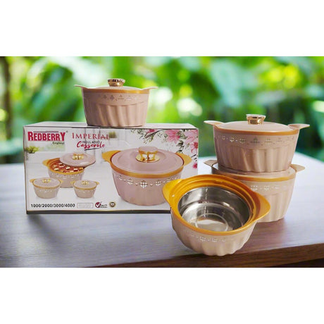 Redberry Plastic Designer Hotpot - "Imperial" 4pcs Set- Furaha Finds Kenya