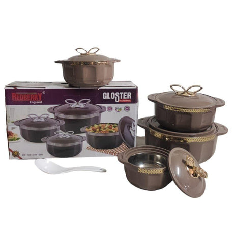 Redberry Plastic Designer Hotpot - "Gloster" 4pcs Set- Furaha Finds Kenya