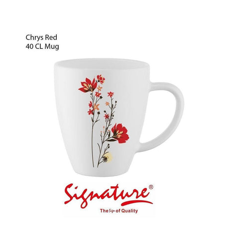 Signature 36 Piece Chrys Red Glass Mugs (400ml) | Stylish and Durable Mugs for Coffee, Tea, and More- Furaha Finds Kenya