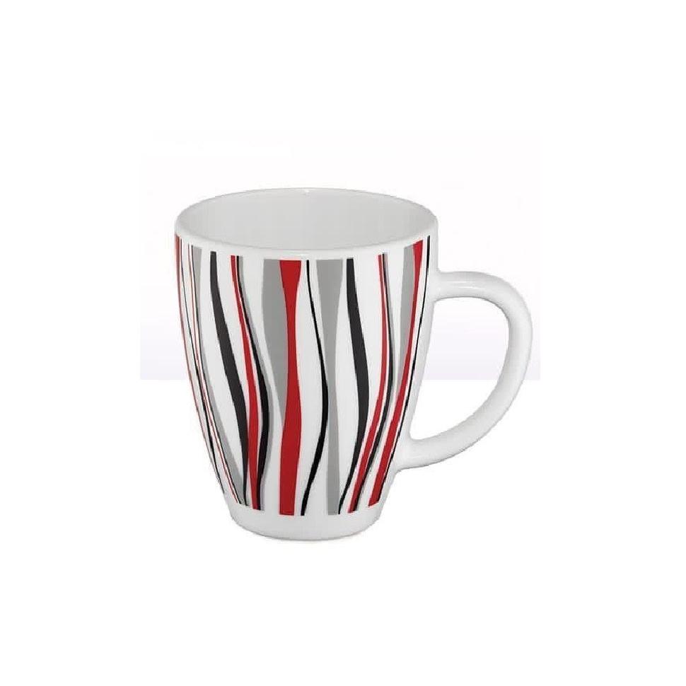 Signature 36 piece 40 cl Glass Mugs (400ml) | Rio Red Design | Elegant Large Capacity Glass Mug for Coffee, Tea, and Beverages- Furaha Finds Kenya