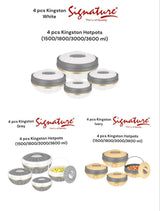 4 Piece Kingston Hotpots Set (1500ml, 1800ml, 3000ml, 3600ml) | White, Grey, Ivory