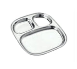 60 Piece No. 1 Oval Stainless Steel Pav Bhaji Plates Set | Multi-Partition Serving Plates | Durable & Stackable