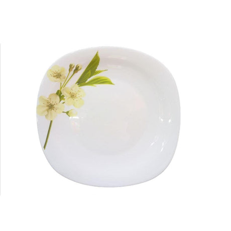 Signature 36 Piece 11" Quadra Square Dinner Plates | Snowdrops Design | Elegant 278mm Plate Set- Furaha Finds Kenya