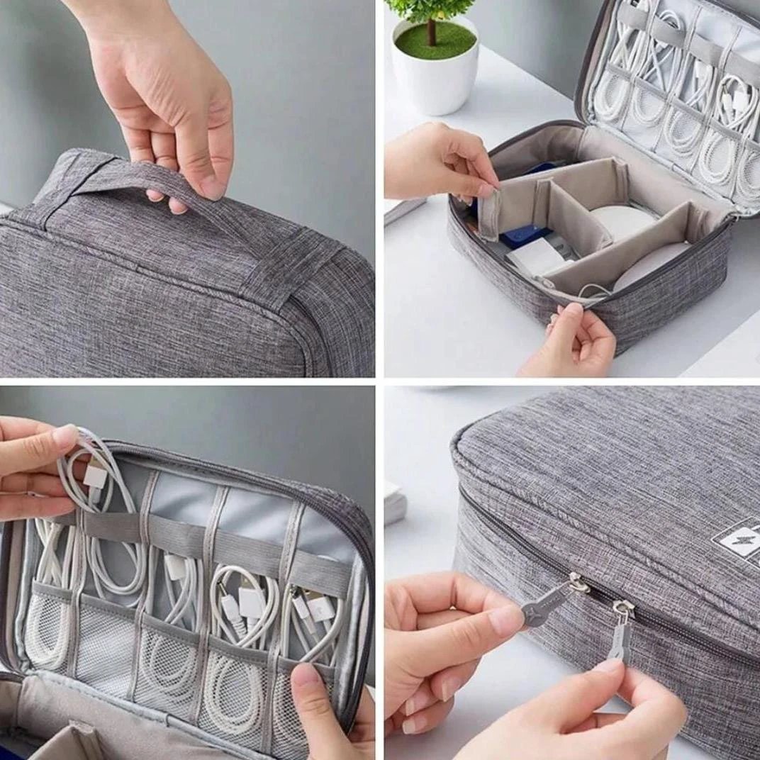 Electronics Travel Organizer Bag – Multi-Compartment Cable & Gadget Storage Case computer accessory Computer Accessory Sets