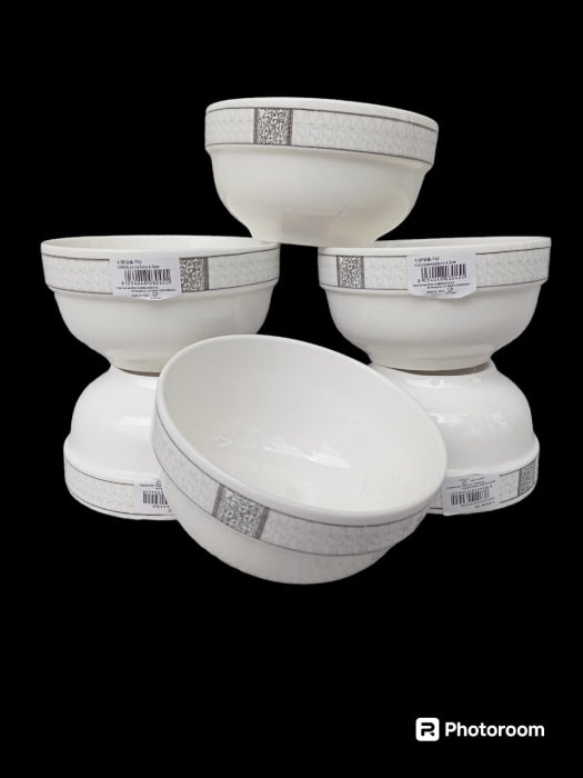 Mesh Ceramic Bowl Set  4.5" Round Set of 6