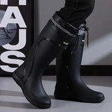 Men's Knee-High Fleece-Lined Rain Boots Gum boots Boots