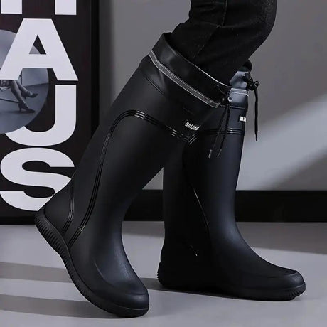 Men's Knee-High Fleece-Lined Rain Boots Gum boots Boots