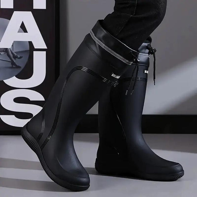 Men's Knee-High Fleece-Lined Rain Boots Gum boots Boots