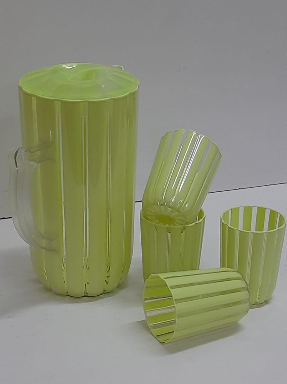 Classic Acrylic Water Set with 2000ml Jug and 250ml Glasses in Multiple Colors