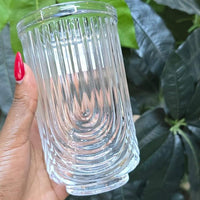 6 Pieces Unique Ribbed Glasses 520ml High Quality Drinking Glass Set Drinkware Sets