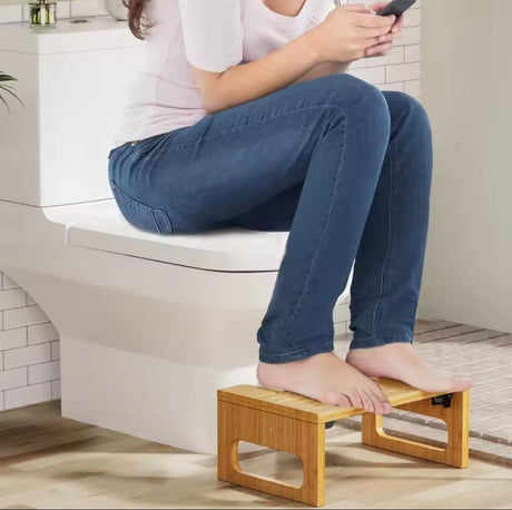 Foldable Wooden Toilet Feet Stool Office Foot Rest Stepped Stool