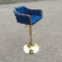 Luxury Braided Velvet Adjustable Bar Stool