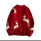 Reindeer Christmas Sweater – Red & White Festive Knitwear