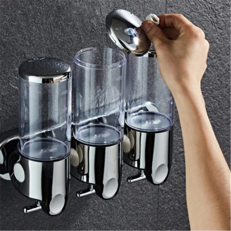 Wall Mounted Multi Chamber Soap Dispenser – Refillable Bathroom and Kitchen Organizer