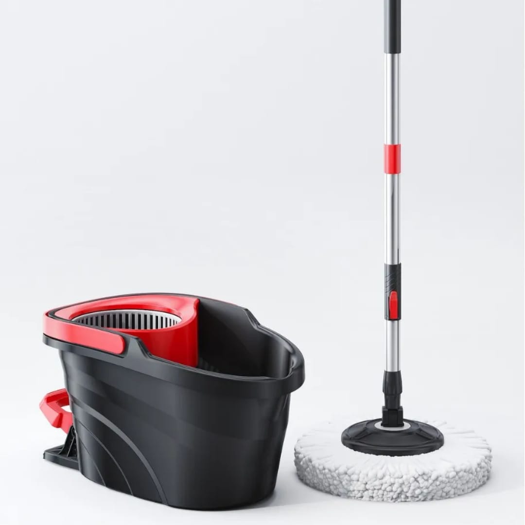 Pedal Spin Mop and Bucket Set with 360° Swivel Microfiber Mop