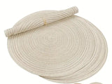 6pcs Elegant Round Woven Placemats Durable and Washable