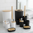 Bathroom Accessories Set 6pcs - White & Black Design Bathroom Accessory Sets