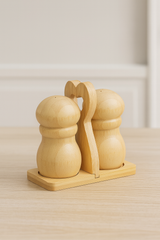 2 in 1 Bamboo Salt Shakers with Dual Compartment Design- Furaha Finds Kenya