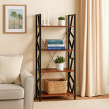 Wood And Metal Storage Rack Kitchen cabinet Rack Bookcases & Shelves