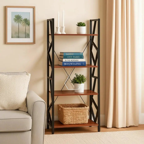 Wood And Metal Storage Rack Kitchen cabinet Rack Bookcases & Shelves