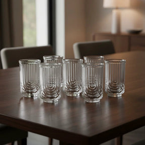 6 Pieces Unique Ribbed Glasses 520ml High Quality Drinking Glass Set Drinkware Sets