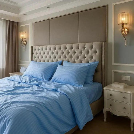 4Pc Pure Cotton Striped Bedsheets