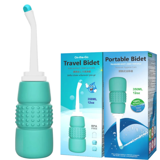 Portable Bidet 350ml with Dual Nozzles and Antislip Handle
