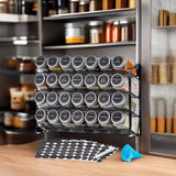 28 Glass Spice Jars Set Spice Organizers