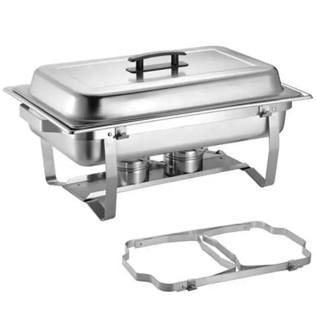 Stainless Steel Rolltop Chafing Dish with Glass Window 9L Double Pan for Buffet and Catering