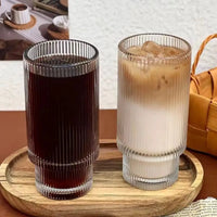 Ribbed Aesthetic Crystal Highball Glasses