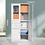 Multi-Compartment Office Filing Cabinet with Lock