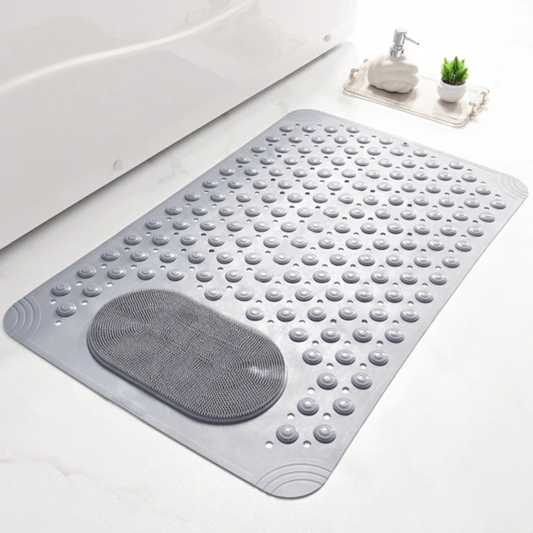 Anti-Slip Bathroom Mat with Massage Pad and Suction Cups – Soft & Secure Bath Mat