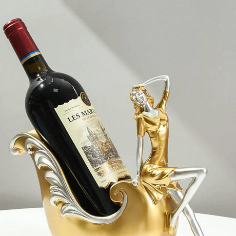 Creative Gold Resin Wine Bottle Holder Decorative Statue Home decor