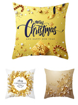 Christmas Themed Linen Throw Pillow Cases – 45cm x 45cm Festive Cushion
