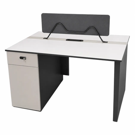 Modern Office Workstation Desk with Privacy Panel & Lockable Drawer Office furniture
