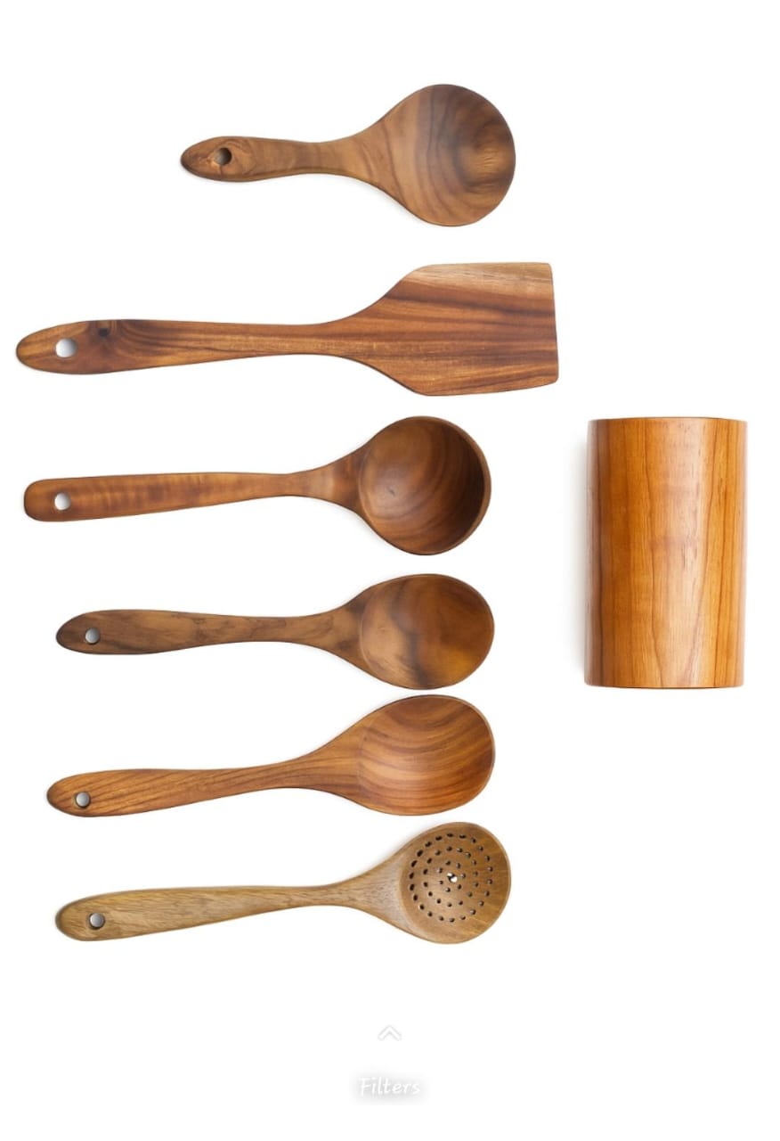 7pcs Wooden Cooking Cutlery Set – Durable and Easy-to-Clean Kitchen Utensils