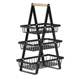 3-Tier Triangular Metal Mesh Fruit Basket Fruit basket Household Storage Baskets