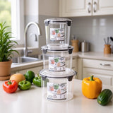 3 Pcs Large Acrylic BPA Free Storage Containers Food Storage Containers