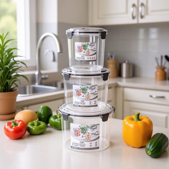 3 Pcs Large Acrylic BPA Free Storage Containers Food Storage Containers