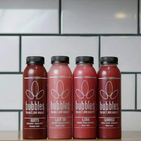 Re-Usable Glass Juice Bottles 300ml Set of 4