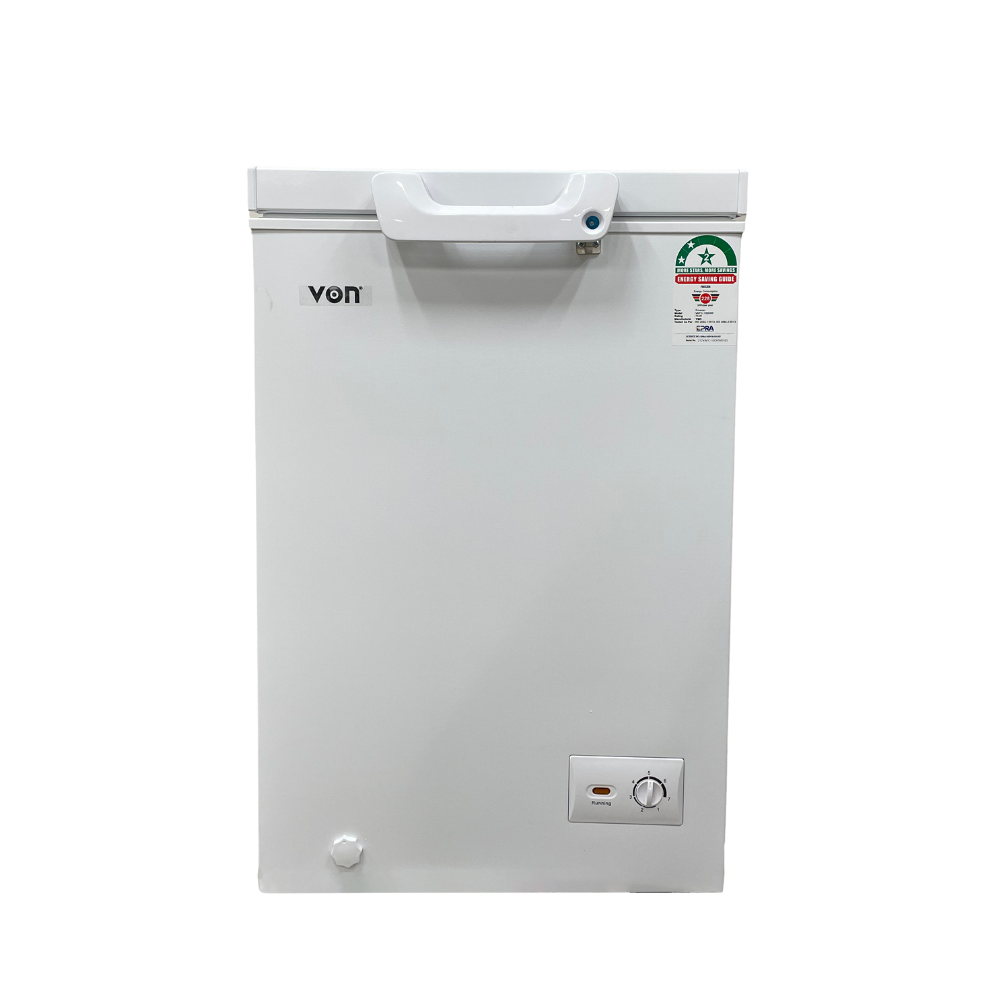 Von VAFC10DHW Chest Freezer, Energy Saving, Low Noise, CFC Free with 12-Month Warranty.