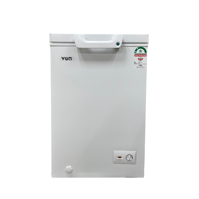 Von VAFC10DHW Chest Freezer, Energy Saving, Low Noise, CFC Free with 12-Month Warranty.