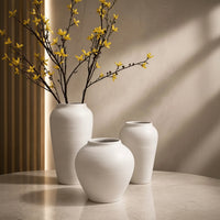 3 Pcs Minimal White Vase Set Decor Vases