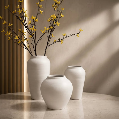 3 Pcs Minimal White Vase Set Decor Vases