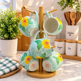 450ml Hand Painted Flower Mug Cups & Mugs Mugs